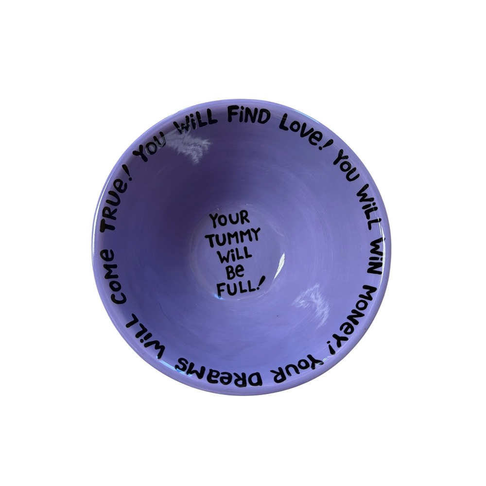 Our Name is Mud Lorrie Veasey Todays Horoscope Purple Ceramic Cereal Soup Bowl